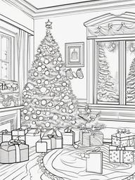 Christmas To Color Pictures  outling,coloring pages,black and whit