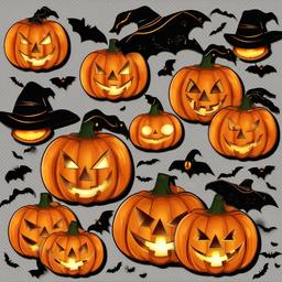 Happy Halloween clipart - glowing jack-o'-lanterns  clipart