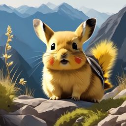 Pika Clipart in the Mountains,Adorable pika in the mountainous terrain, signifying endurance and solitude. 