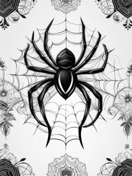 spider tattoo black and white design 