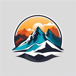 Mountain Peak  minimalist design, white background, professional color logo vector art
