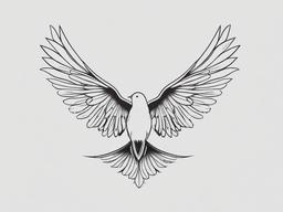 Tattoo Three Little Birds - Design featuring three birds  minimalist tattoo design, white background