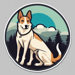 Dog Sticker - A loyal dog with a wagging tail. ,vector color sticker art,minimal