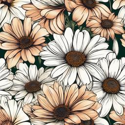 Daisy April Birth Flower Tattoo-Exploration of the symbolism of daisies as the birth flower for April with a stylish and meaningful tattoo.  simple vector color tattoo