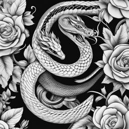 snake tattoo design black and white 