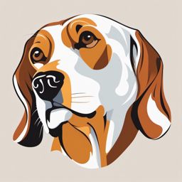 Beagle Clip Art - Beagle with a keen sense of smell,  color vector clipart, minimal style