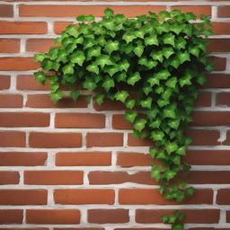 Plant clipart - ivy growing on an old brick building  color,minimalist,vector clipart