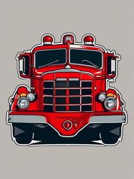 Vintage Fire Truck Sticker - Historic response, ,vector color sticker art,minimal