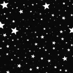 star clipart black and white in the night sky - shining brightly. 