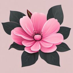 Pink flower clipart, A delicate and pink-hued flower.  simple, 2d flat