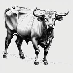 sketch of a bull  minimal rough sketch scribbles,doodles,black and white