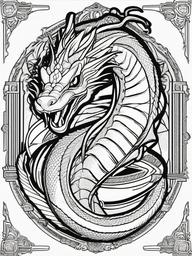 Basilisk Coloring Pages - Deadly Serpent King from Myth  minimal black outline printable sheet, coloring page