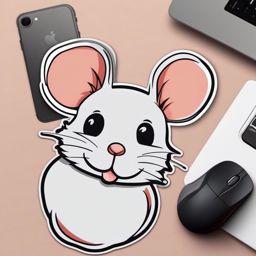 Mouse Sticker - A tiny mouse with round ears. ,vector color sticker art,minimal