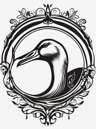 Tattoo Goose - A generic term for tattoos featuring various goose designs and styles.  simple color tattoo design,white background