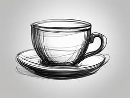 sketch of coffee cup  minimal rough sketch scribbles,doodles,black and white