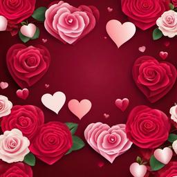 Valentine Background Wallpaper - hearts and roses background  