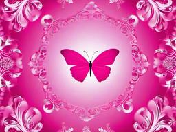 Pink Wallpaper Butterfly-Pink with a large, detailed butterfly in the center  background wallpaper