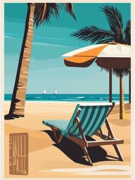 Fort Lauderdale Beach sticker- Popular beach destination in Florida, , sticker vector art, minimalist design