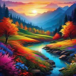 Beauty of Nature and Picturesque Landscapes with Beautiful Scenic Wallpapers wallpaper splash art, vibrant colors, intricate patterns