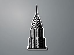 Chrysler Building sticker- Art Deco skyscraper in Midtown Manhattan, , sticker vector art, minimalist design