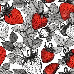 drawing of a ripe strawberry  minimal rough sketch scribbles,doodles,black and white