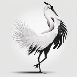 Japanese Crane Bird Tattoo - Japanese crane tattoo design  minimalist tattoo design, white background