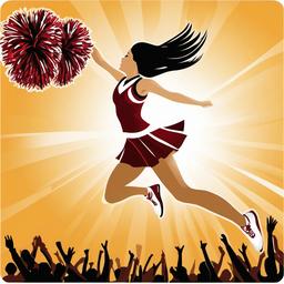 Cheerleader clipart - cheerleader jumping in the air  