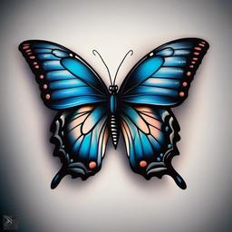 shaded butterfly tattoo designs  