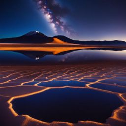 salar de uyuni, bolivia - witnesses the surreal, mirror-like reflection of the milky way on the salt flats. 