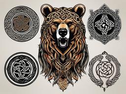 bear celtic tattoo  simple vector color tattoo