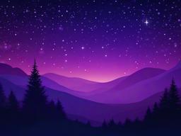 Purple Starry Night Background  