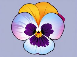 Pansy Clip Art - A colorful pansy with a distinct 'face',  color vector clipart, minimal style