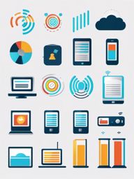 Wireless Network Connections and Devices in a Network clipart - Wireless network connections, ,vector color clipart,minimal