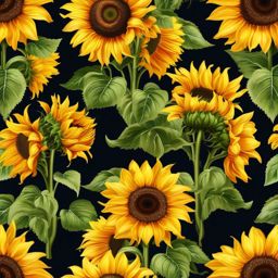 Sunflower Clipart, Vibrant sunflowers in full bloom. 