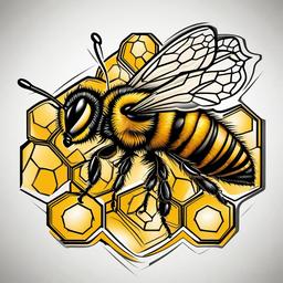 bee honeycomb tattoo  vector tattoo design
