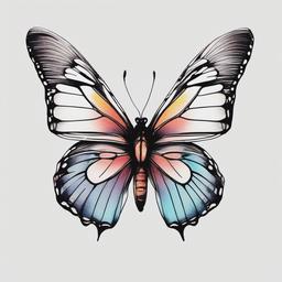 harry styles butterfly tattoo  simple color tattoo,white background,minimal