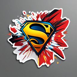 Superhero emblem explosion sticker- Dynamic and powerful, , sticker vector art, minimalist design