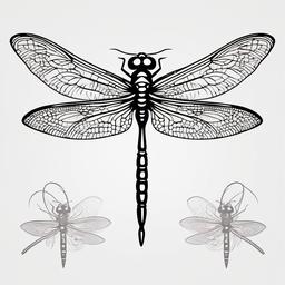 Traditional Dragonfly Tattoo - Tattoo designed in a traditional and classic style, featuring a dragonfly.  simple color tattoo,minimalist,white background