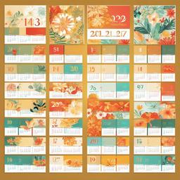 Calendar clipart - decorative calendar for the new year  color,minimalist,vector clipart