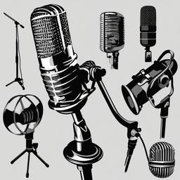 Microphone clipart - classic microphone on a stand  