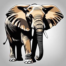 elephant clipart - majestic with wrinkled skin. 