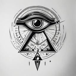 eye of ra tattoo ideas  simple color tattoo,minimal,white background