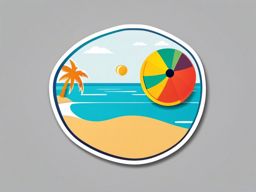 Beach ball sticker, Playful , sticker vector art, minimalist design