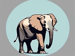Elephant Clip Art - Gentle elephant with enormous ears,  color vector clipart, minimal style