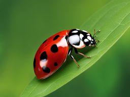 ladybug clipart - a spotted ladybug perched on a leaf, a tiny harbinger of luck and wonder 