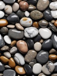 Marble featuring a river pebble motif with a glossy wet appearance top view, product photoshoot realistic background, hyper detail, high resolution