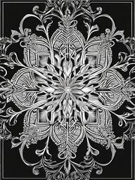 Snowflake Patterns Coloring Pages - Intricate Snowflake Designs for Coloring  minimal black outline printable sheet, coloring page