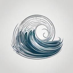 13 Waves Tattoo - Embrace symbolism with a tattoo featuring the number 13 and wave imagery.  simple vector color tattoo,minimal,white background