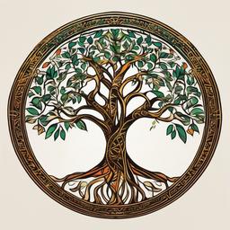 tree of life tattoo kabbalah  simple vector color tattoo