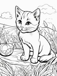 Kitty Playing with a Toy Coloring Pages - Fun-Loving Kitten Enjoying Playtime  minimal black outline printable sheet, coloring page